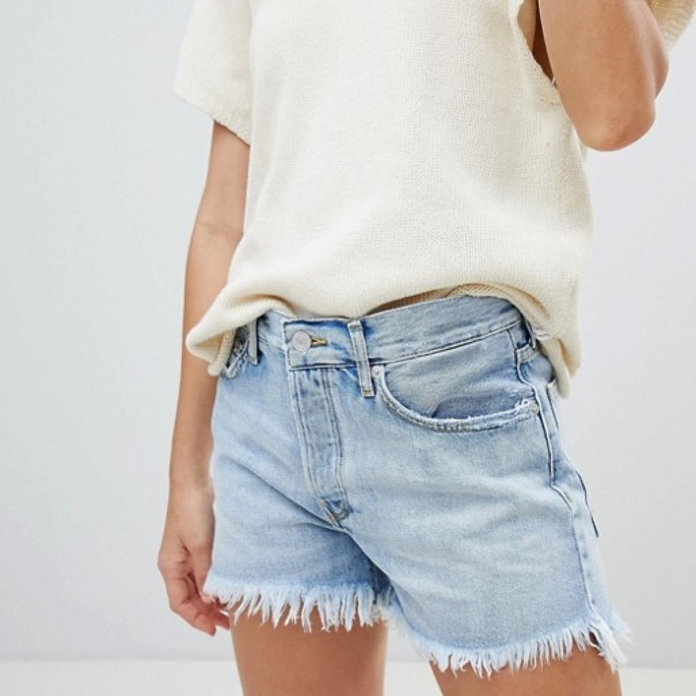 Never worn- Frayed Denim Shorts